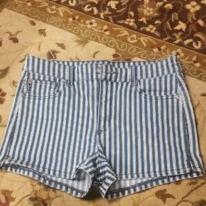 American Eagle Outfitters Blue Striped Jean Shorts